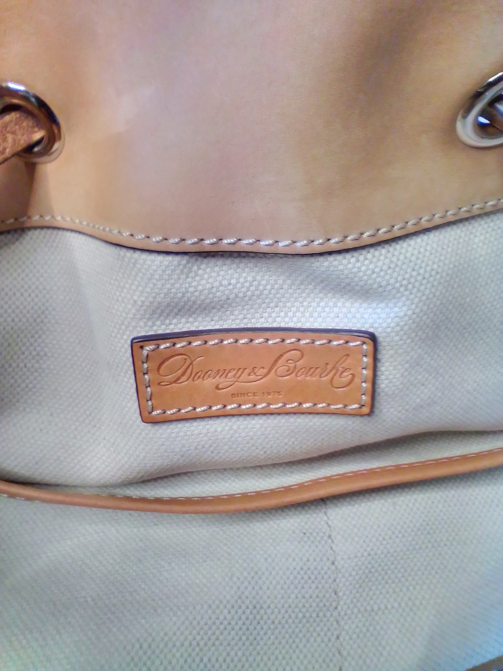 Dooney & Bourke Hydrangea Drawstring Bucket Bag in Pink, Teal & Cream - Picture 6 of 14